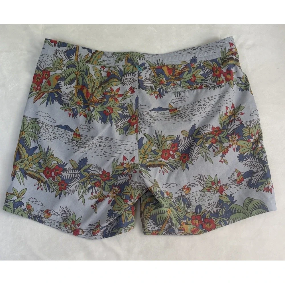 Tori Richard Tropical Island Print Swim Trunks Shorts Men's 38 Vacation 0849